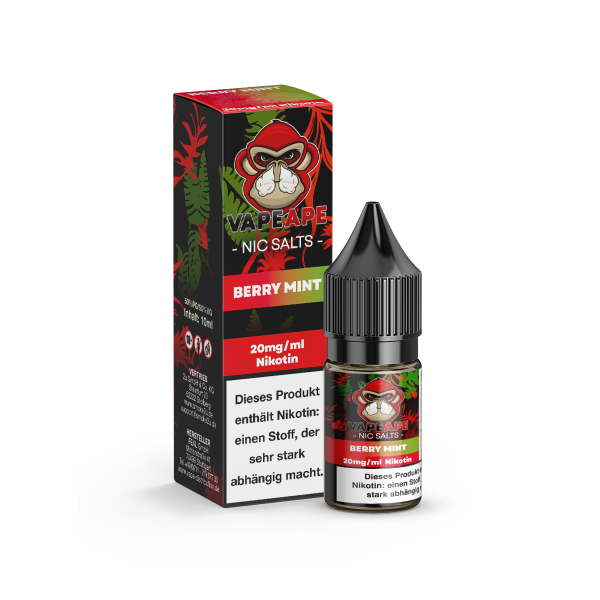 VapeApe Liquid 10ml - Berry Mint 20mg/ml